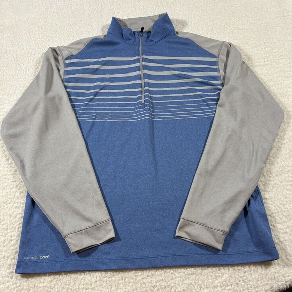 Ping Golf 1/4 Zip Pullover Mens Large Blue Performance Activewear Long Sleeve - Picture 1 of 11